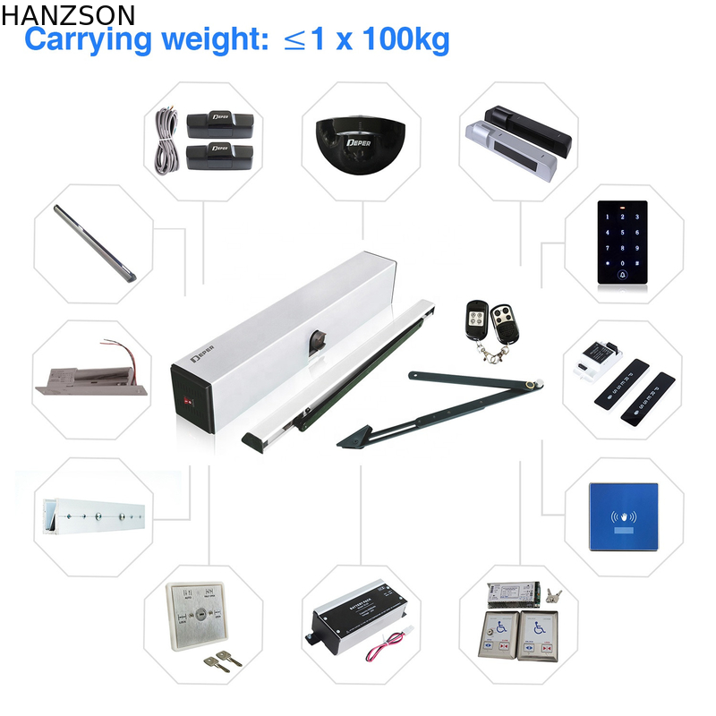 Cửa mở xoay điện tự động Sơn tĩnh điện 250-450mm / S tốc độ 50W Công suất