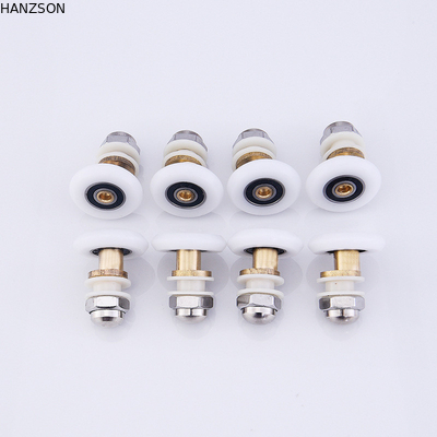 Con lăn cửa nylon bằng đồng thau, Ròng rọc cửa phòng tắm 19mm 23mm 25mm Kích thước